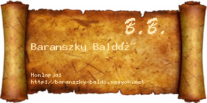 Baranszky Baldó névjegykártya